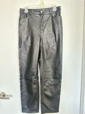 Dynamite Black Faux Leather Straight-Leg Pants Size 8